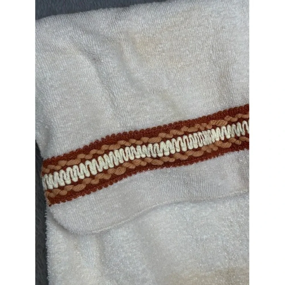 Vintage Cannon‎ Monticello Beige Brown Hand Towel Set Embroidered Trim
